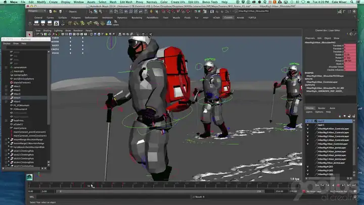 3D production process for the HPE mountain expedition characters