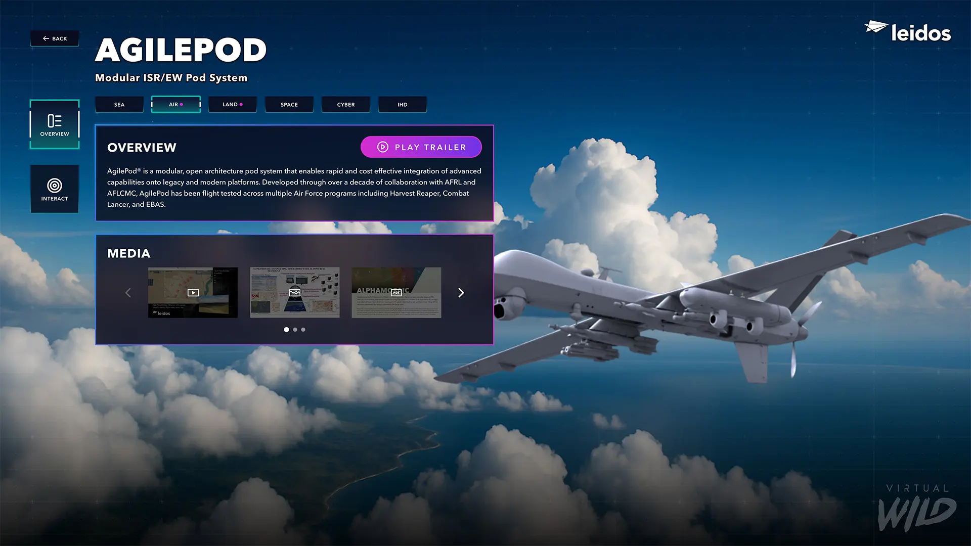 AgilePod product page within the Leidos defense sales platform