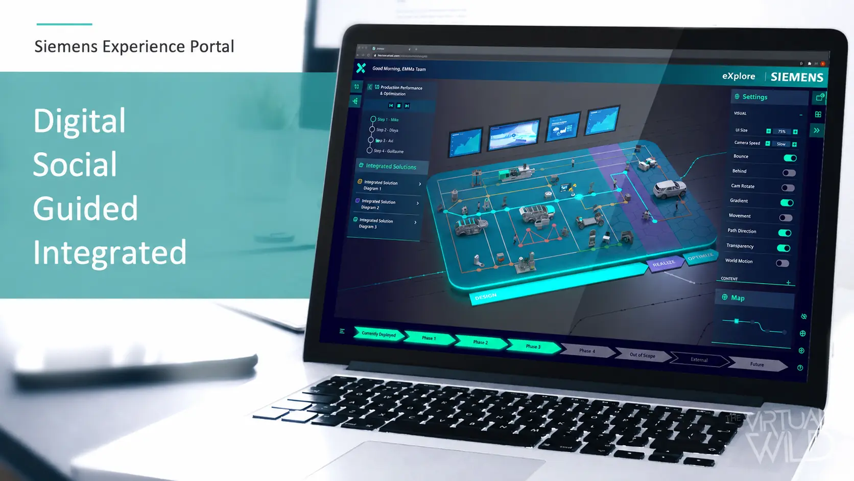 Siemens digital experience portal presented on a laptop